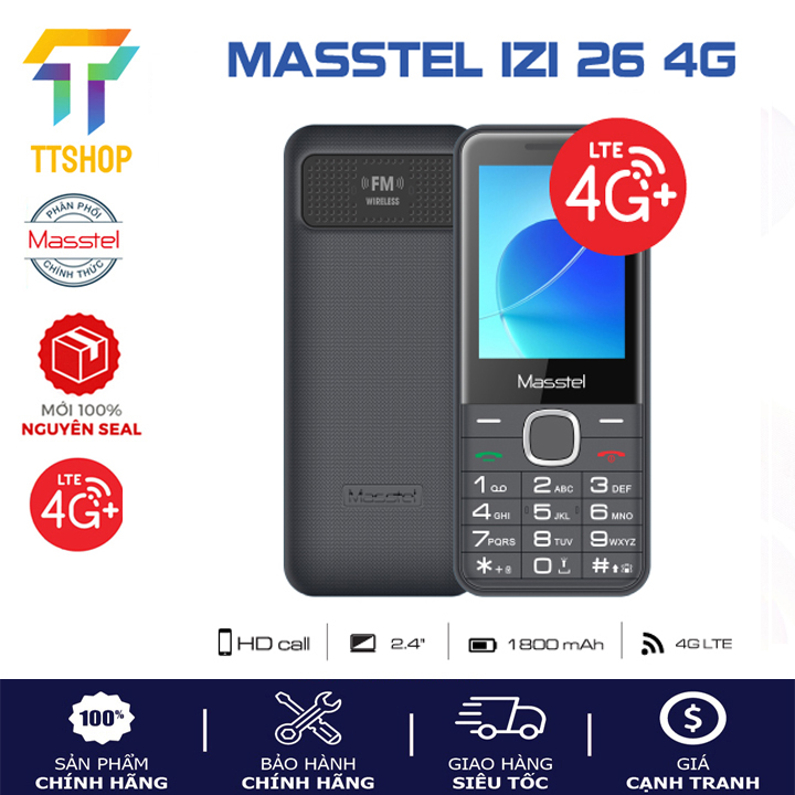 Điện thoại masstel izi 26 4g - gọi hd call ,màn hình lớn- hàng chính hãng