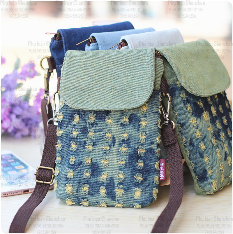 Túi điện thoại nắp gập - 3 ngăn rách ngầu