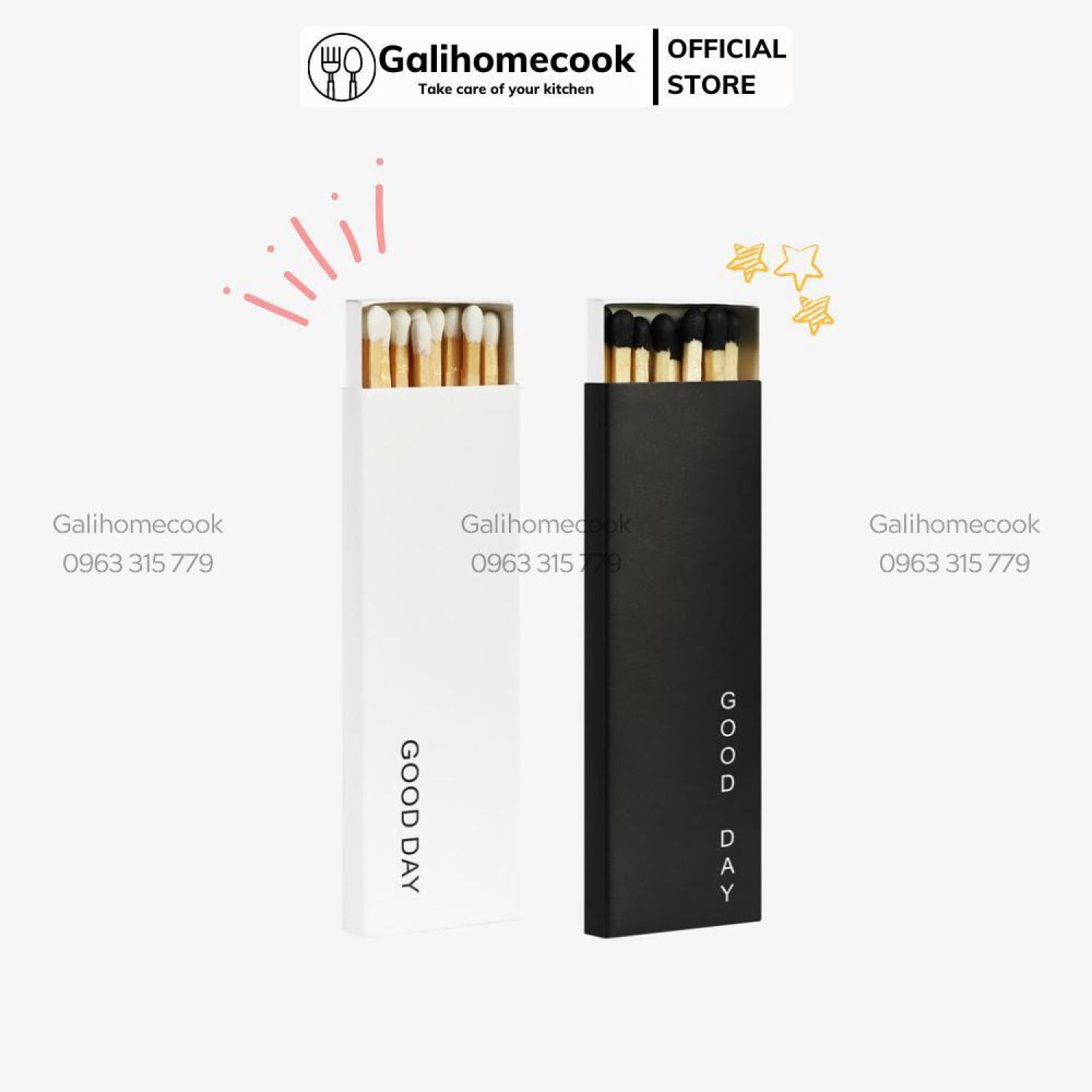 Diêm dài đốt nến thơm - phụ kiện nến thơm, dụng cụ thắp nến thơm | gali candle