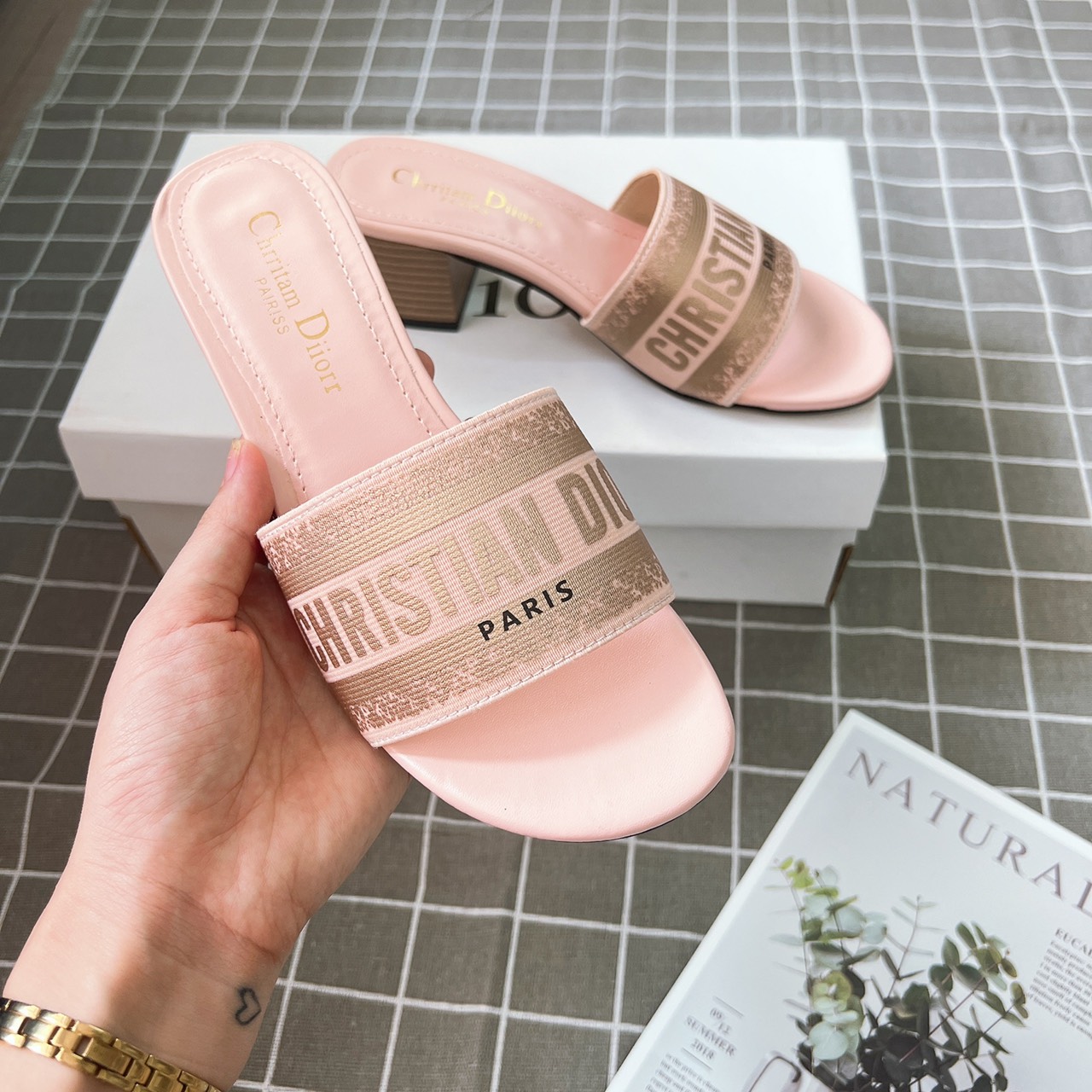 Guốc Christian Dior gót 5p