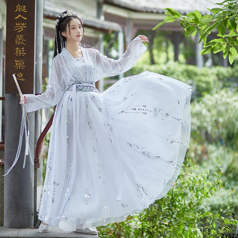 Hán Phục Váy Cổ Trang Phong Cách Học Sinh Mặc Hở Eo Nguyên Bản Ngày Thường Đỏ Mẫu Mới Tiên Nữ Mùa Hè Thu Thanh Lịch Nữ Mùa Xuân