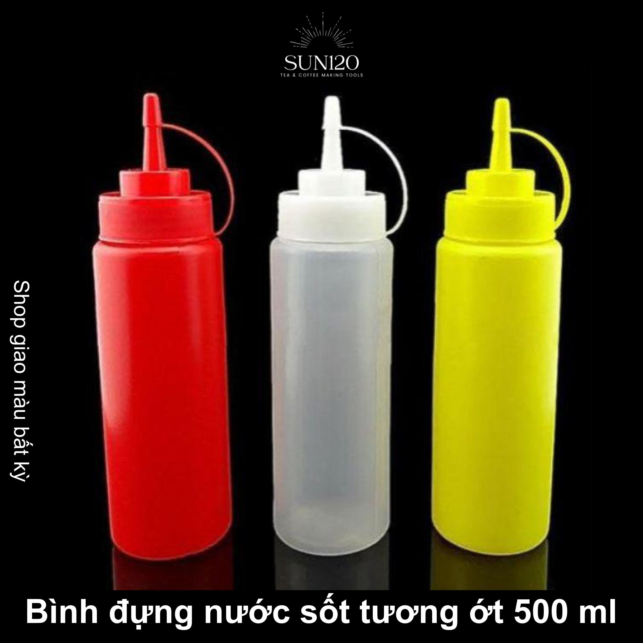 Bình đựng nước sốt 500 ml chai đựng tương ớt tương cà dày bền đẹp