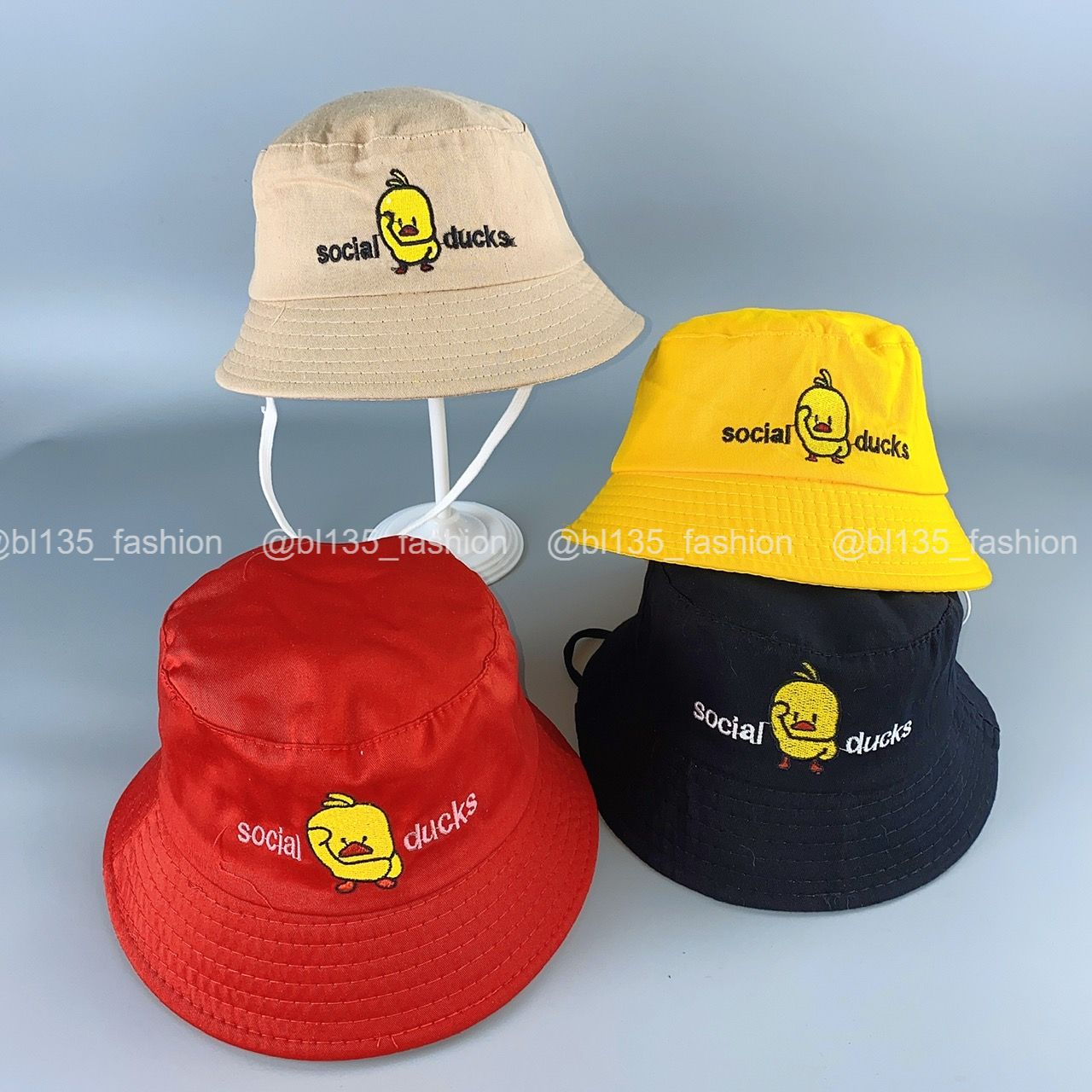 Mũ bucket trẻ em [2-6 tuổi] thêu vịt vàng, nón tai bèo cho bé trai/bé gái năng động dễ thương - BL135