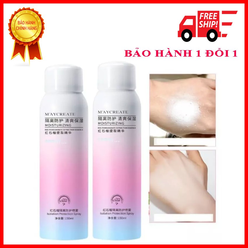 [HCM]Xịt chống nắng phun sương Maycreate(150ml) Cao Cấp Trắng Da Không Trôi Không Lộ Kem Chai xịt chống nắng trắng da maycreate 150ml cam kết hàng đúng mô tả đa dạng mẫu mã màu sắc chất lượng đảm bảo an toàn