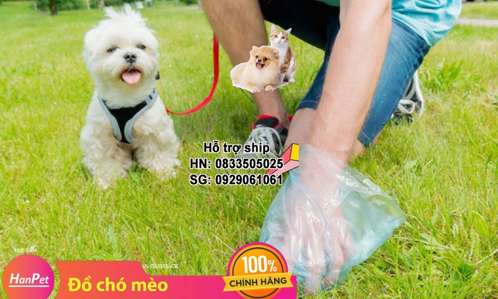 Hanpet - Túi hốt phân chó túi nilon hót cứt chó (mỗi cuộn 15 túi) / túi hót kít chó / hướng dẫn sử dụng túi bốc kít chó / túi đựng phân chó / túi đựng kít chó / túi rác tự phân hủy / túi đựng rác / túi phân chó