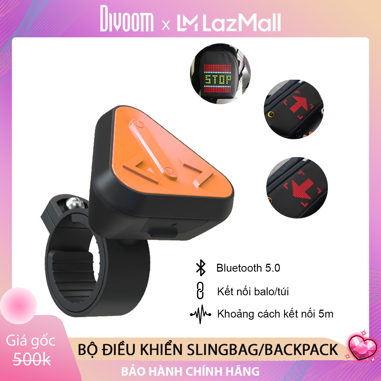 Bộ điều khiển tín hiệu Ba lô và túi Divoom Pixoo - Signal Remote Control Black
