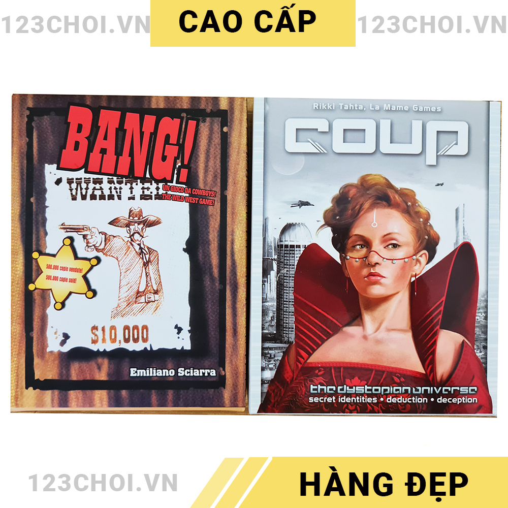 Game thẻ bài nhập vai vui nhộn Bang 103 lá + Coup 52 lá phiên bản Việt hóa, có kèm sách hướng dẫn
