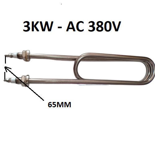 Thanh nhiệt nồi phở U kép - 3 kw - 380V - inox304 loại tốt