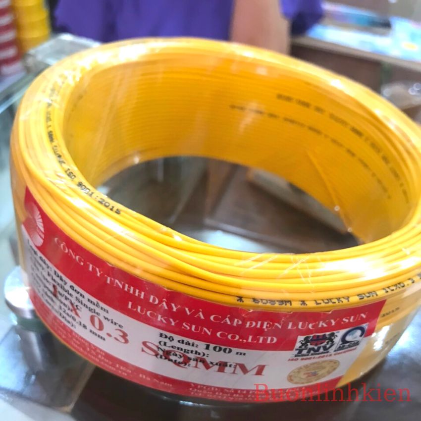 Dây điện đơn mềm lõi đồng 0.3, cuộn 100m hàng chất lượng