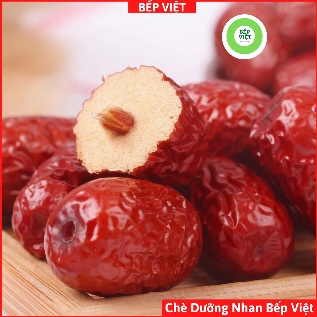 100gr Táo đỏ sấy khô loại ngon ngọt dùng nấu chè dưỡng nhan, nấu sâm bổ lượng, trà táo đỏ - Chè Dưỡng Nhan Bếp Việt
