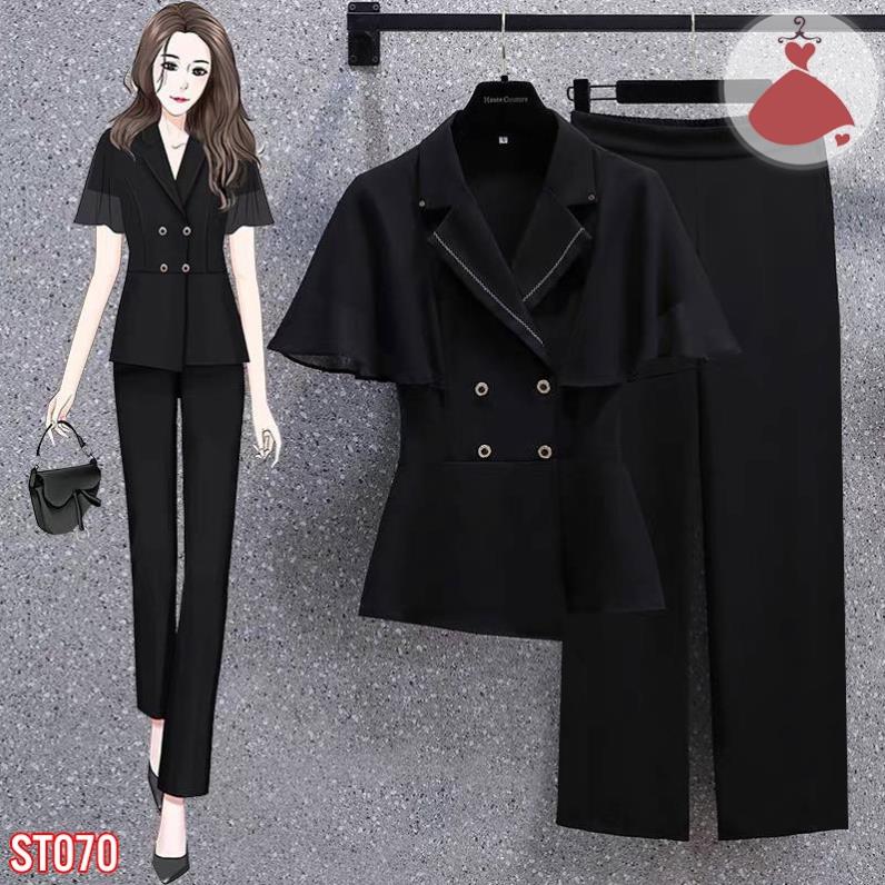 St070 sét vest kiểu sang chảnh, áo vest,quần dài, áo quần nữ sobin big size kg