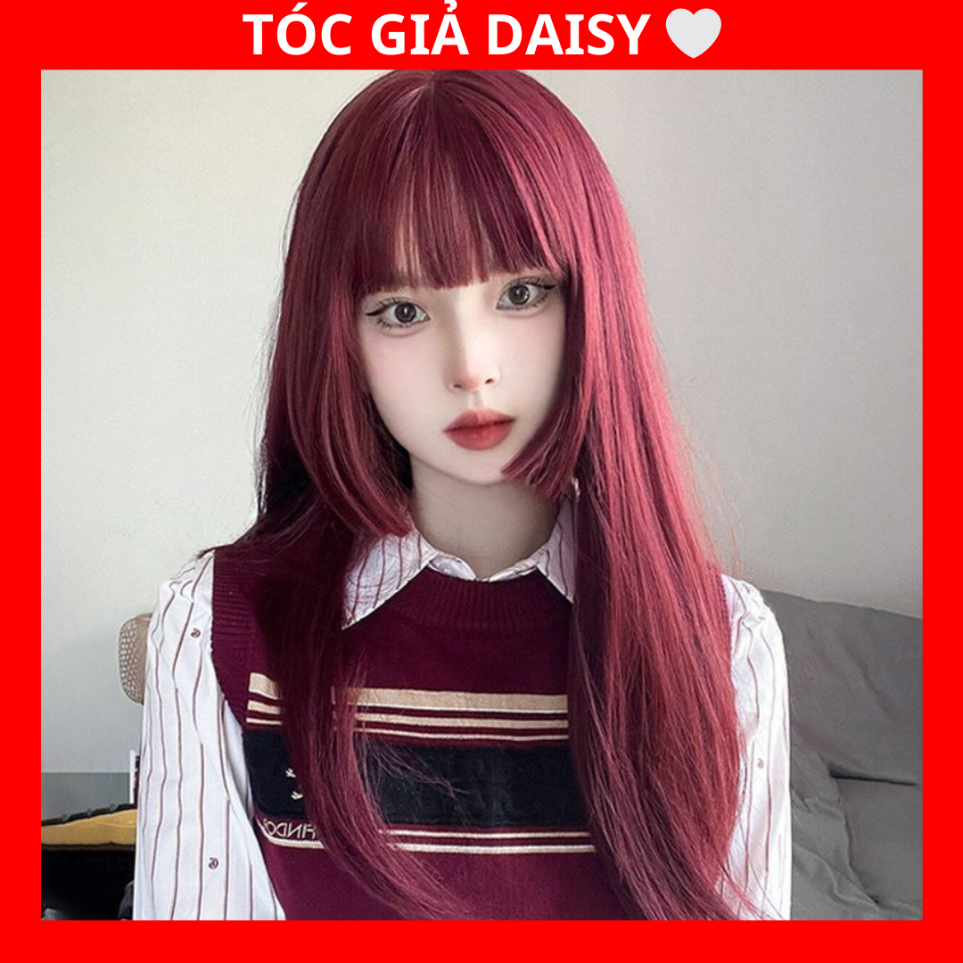 Tóc giả nữ cả đầu thẳng dài mái hime - TG001