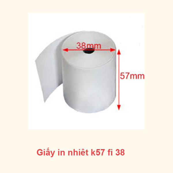 [HCM]10 cuộn giấy in bill/hóa đơn tính tiền nhiệt K57 -Đường kính (Ø) 38mm
