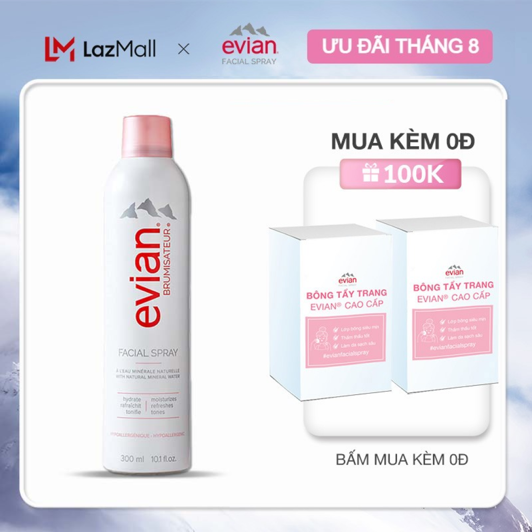 Xịt khoáng cấp ẩm và làm dịu da evian® Facial Spray 300ml