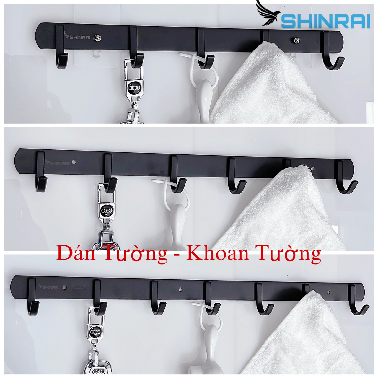 Móc treo quần áo dẹt , móc treo đồ sau cửa , móc treo đồ nhà tắm shinrai
