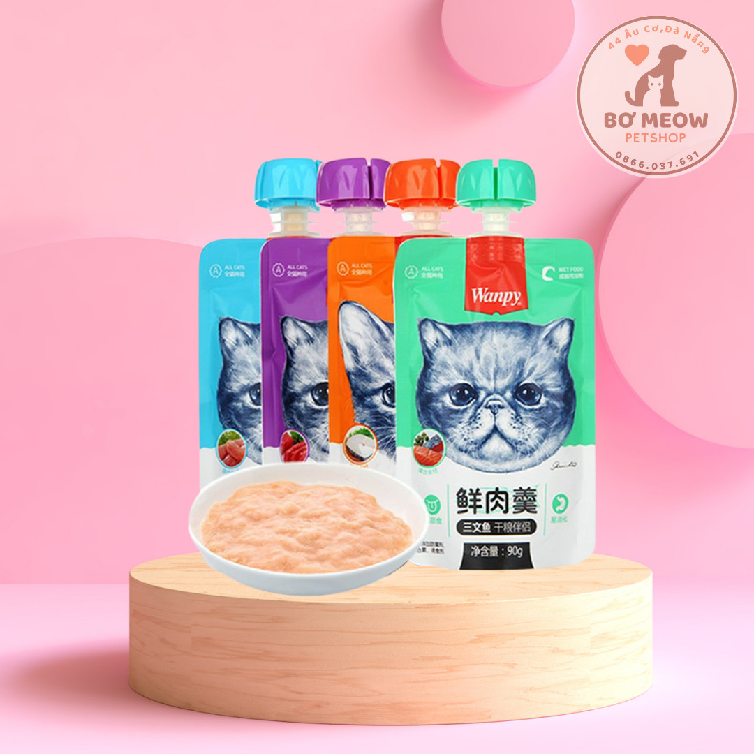 Wanpy soup vặn cho mèo gói 90gr