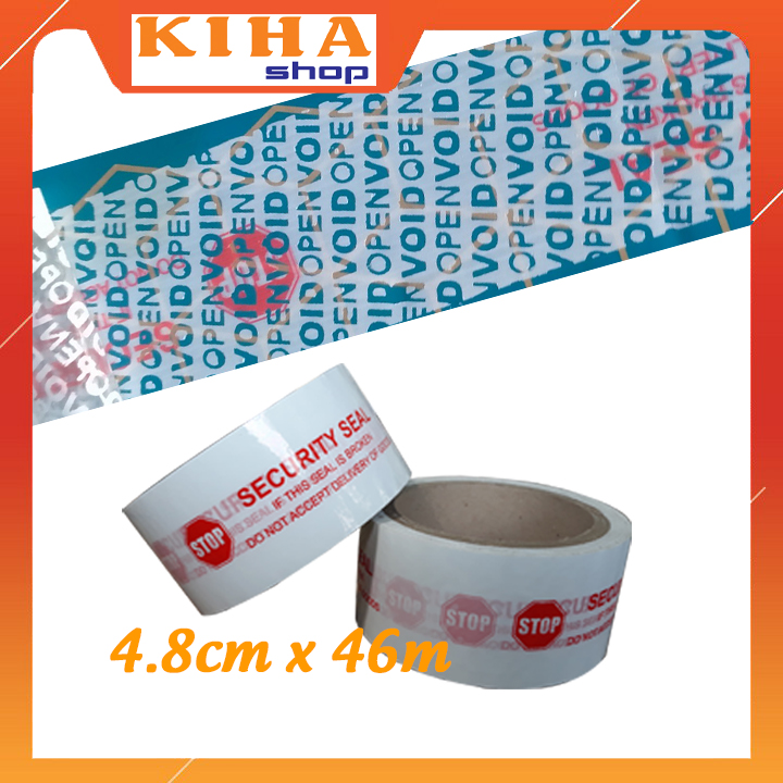 Băng keo niêm phong 4.8cm x 46m KiHa shop, bóc để lại vết keo, niêm phong thùng giấy, tài liệu, hàng hóa, cửa kho