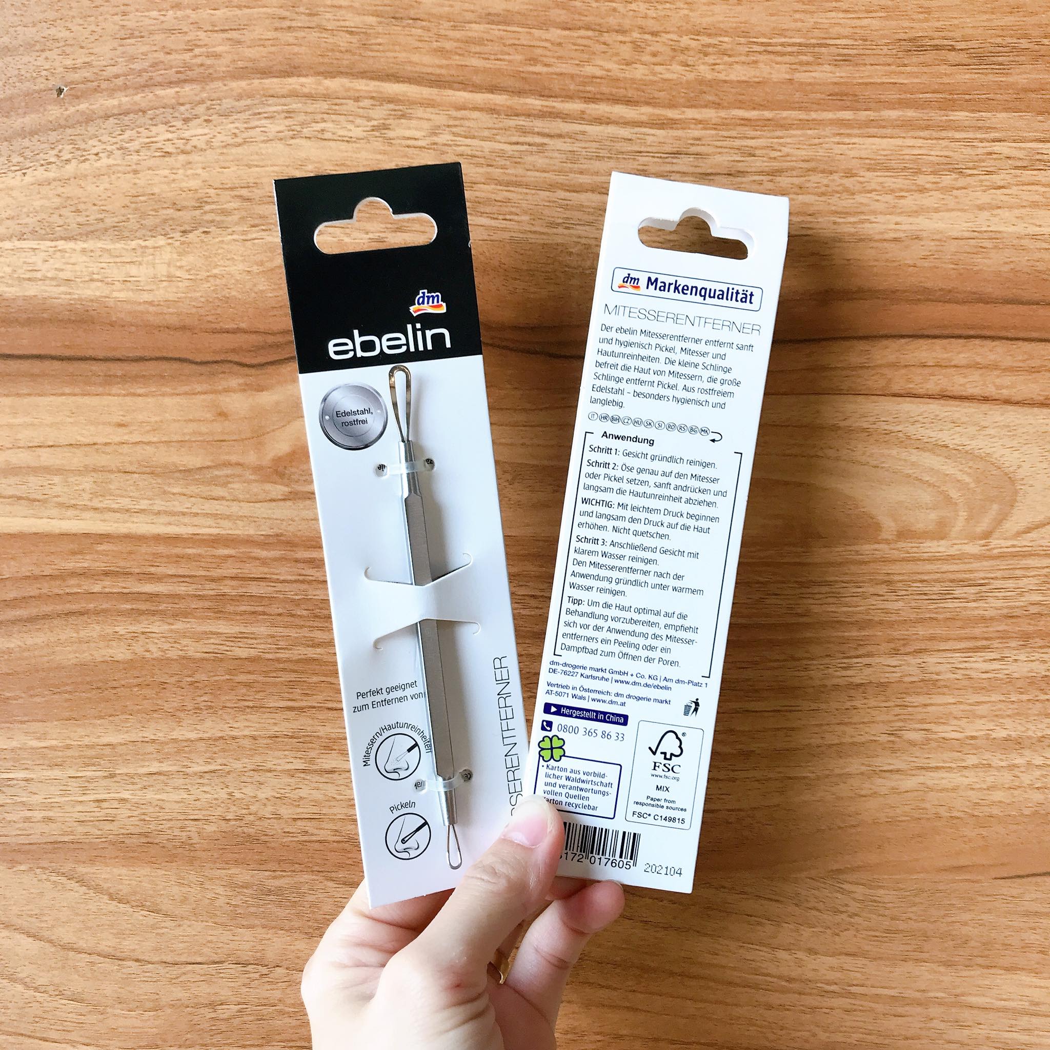 Cây nặn mụn ebelin 2 đầu thép không gỉ - hàng nội địa đức