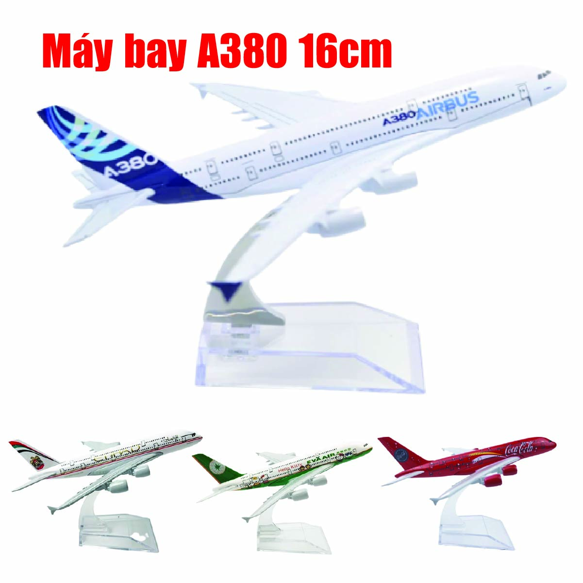 Mô hình máy bay bằng kim loại airbus a380 16cm mb16