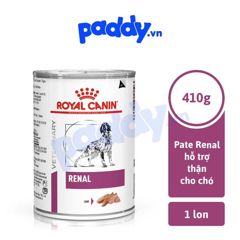 [Lon 410g] Pate Cho Chó Hỗ Trợ Thận Royal Canin Renal Dog