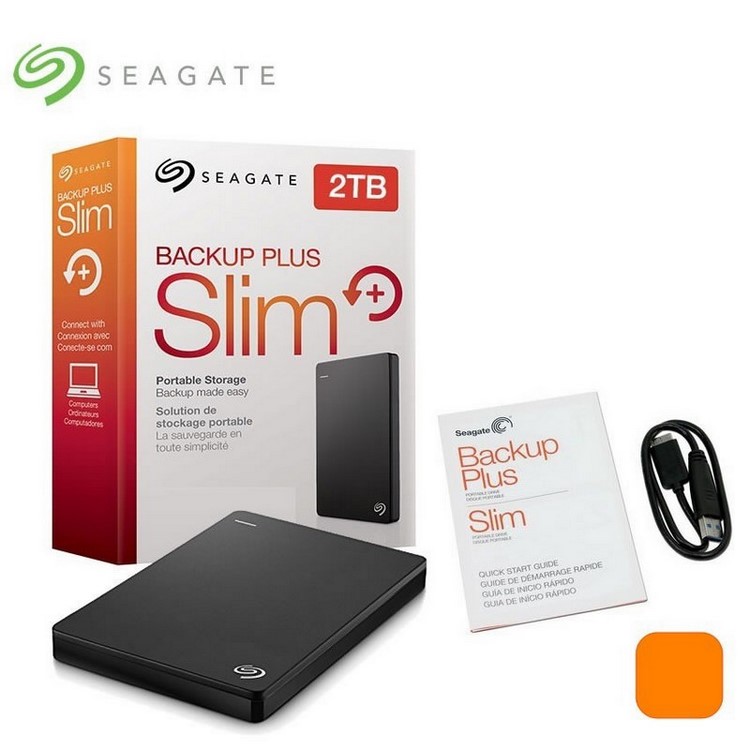 Ổ cứng gắn ngoài ổ cứng di động hdd seagate backup plus slim 2tb đen - bảo hành 1 đổi 1