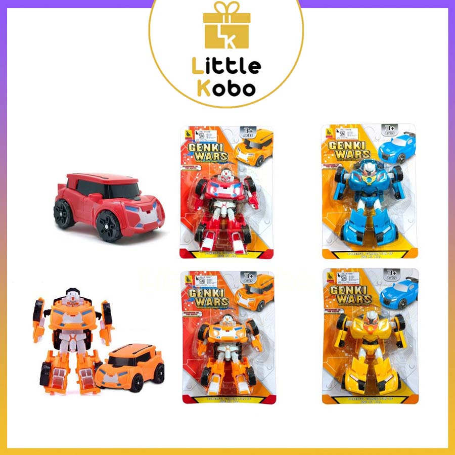 Đồ chơi robot genki wars biến hình siêu nhân thành siêu xe đặc vụ robo biến hình lắp ráp đồ chơi trẻ em - little kobo