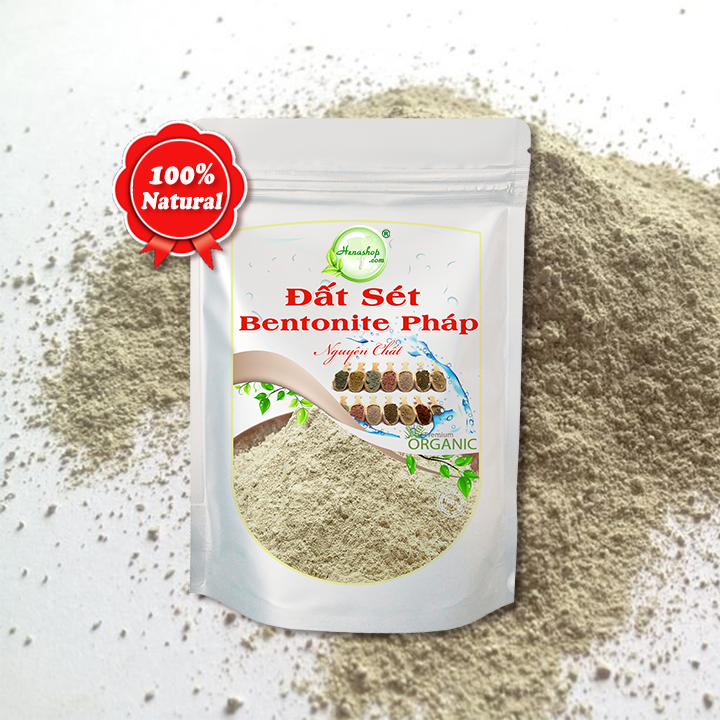 Bột đất sét BENTONITE giải độc cho da giảm mụn trứng cá làm sạch dầu trên tóc Henashop