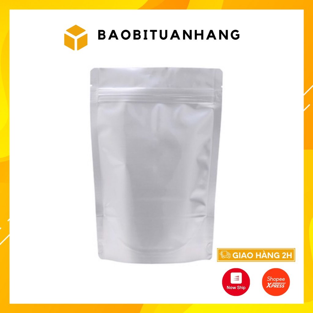 Túi zíp 2 mặt bạc đáy đứng