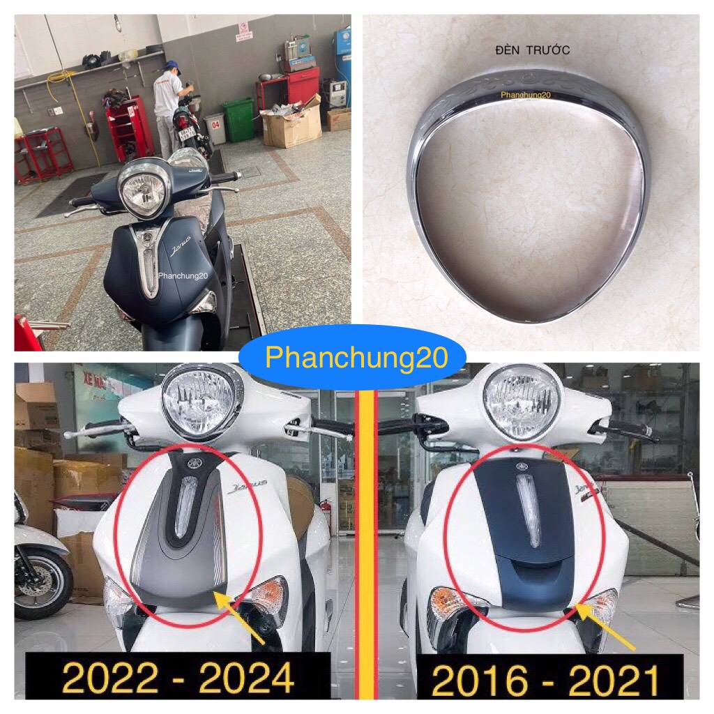 Ốp viền đèn pha , viền đèn trước dùng cho đời xe janus 2022 2023 2024 crom
