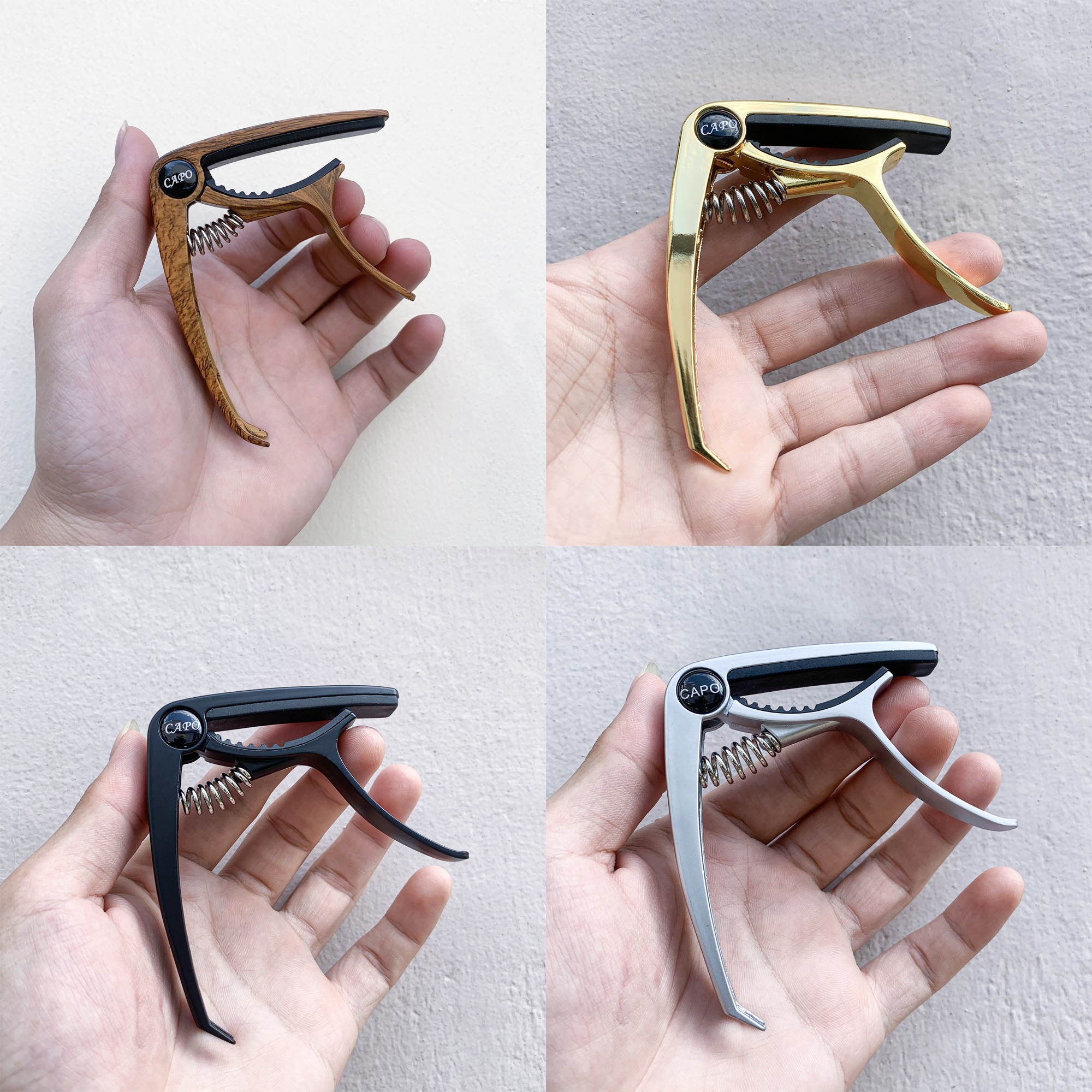 Capo Guitar Acoustic cao cấp - tích hợp mở chốt giữ dây | Chất liệu kim loại & nhựa |