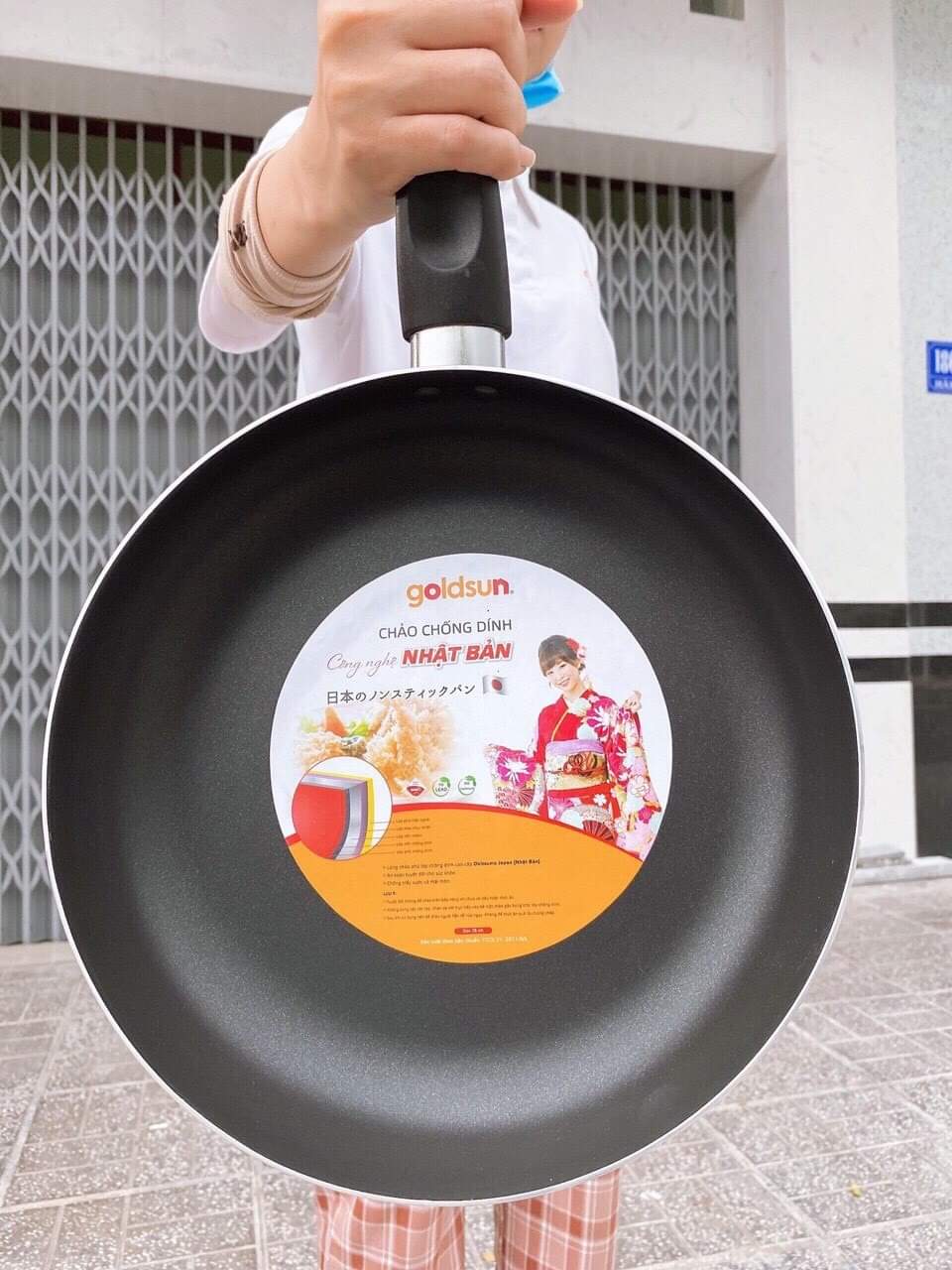 Chảo chống dính Goldsun size 26cm công nghệ Nhật Bản