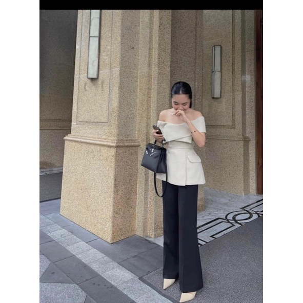 Áo kiểu trễ vai peplum sang trọng cho nữ có sẵn L,Xl,XXL
