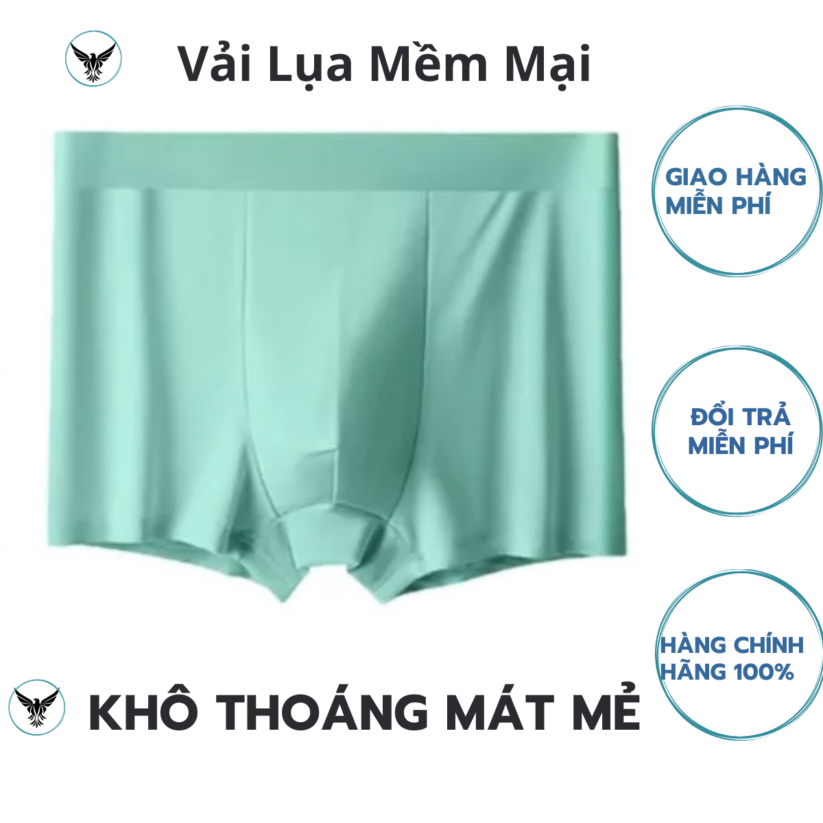 Combo Quần Lót Nam Boxer Lụa Chất Liệu ,Mềm Mại . Khô Thoáng , Co Giãn 4 Chiều Thích Hợp Mặc Cả Ngày