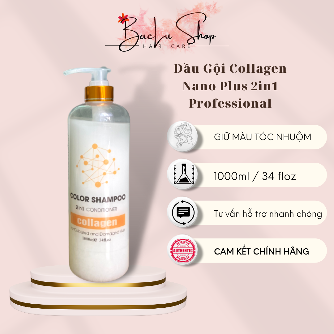 Dầu gội collagen phục hồi tóc hư tổn sau khi nhuộm, duỗi, uốn, đặc biệt dầu gội giữ màu tóc nhuộm lâu phai 1000ml
