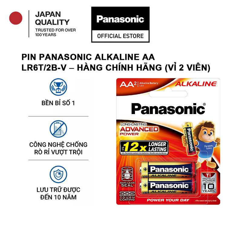 Panasonic Alkaline Aa Lr6T/2B-V Batteries – Genuine Products
