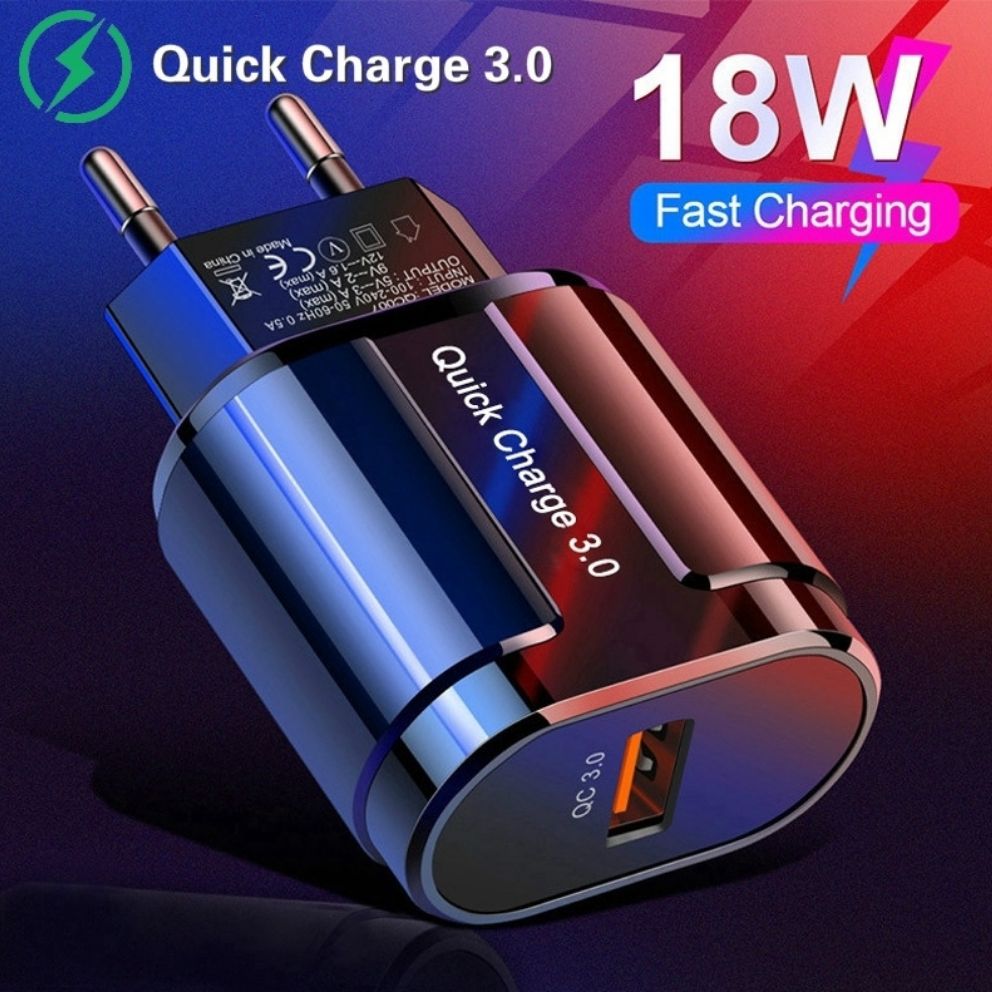 ✔️ Củ sạc nhanh Flash Quick Charge 3.0 18W cho iP Samsung Xiaomi Huawei, cổng màu cam