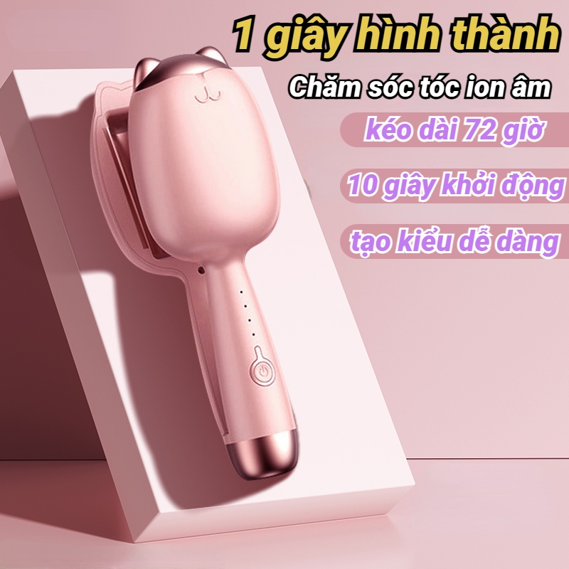 Máy làm tóc, Máy uốn tóc, máy uốn tóc xoăn sóng nước Hippie size 33mm, chất liệu gốm sứ bảo vệ tóc chống bỏng tay