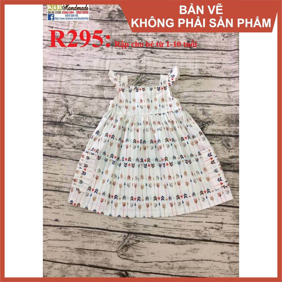 Rập giấy đầm bé gái mã r295