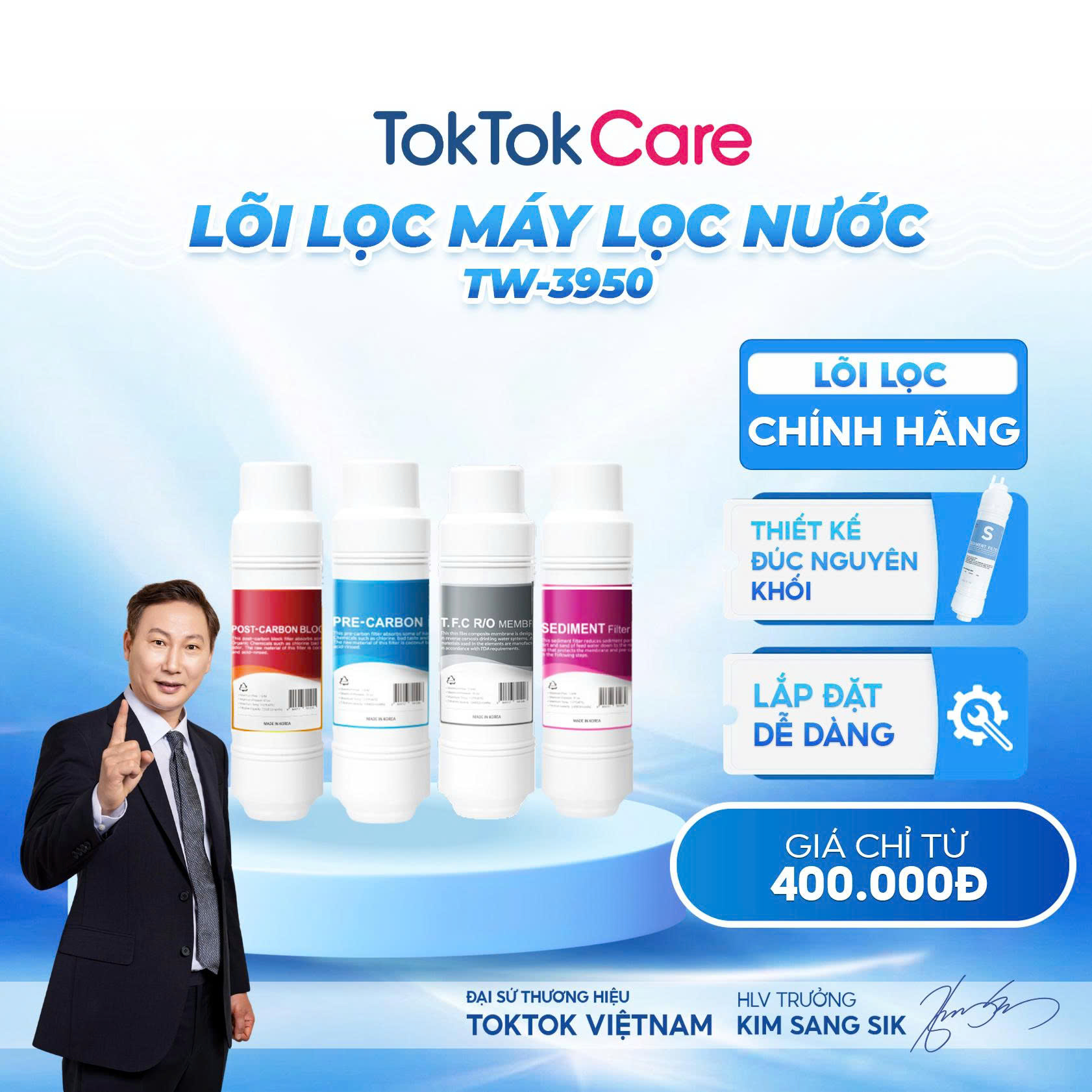 Lõi Lọc Thay Thế Máy Lọc Nước TokTok TW-3950 Chính Hãng