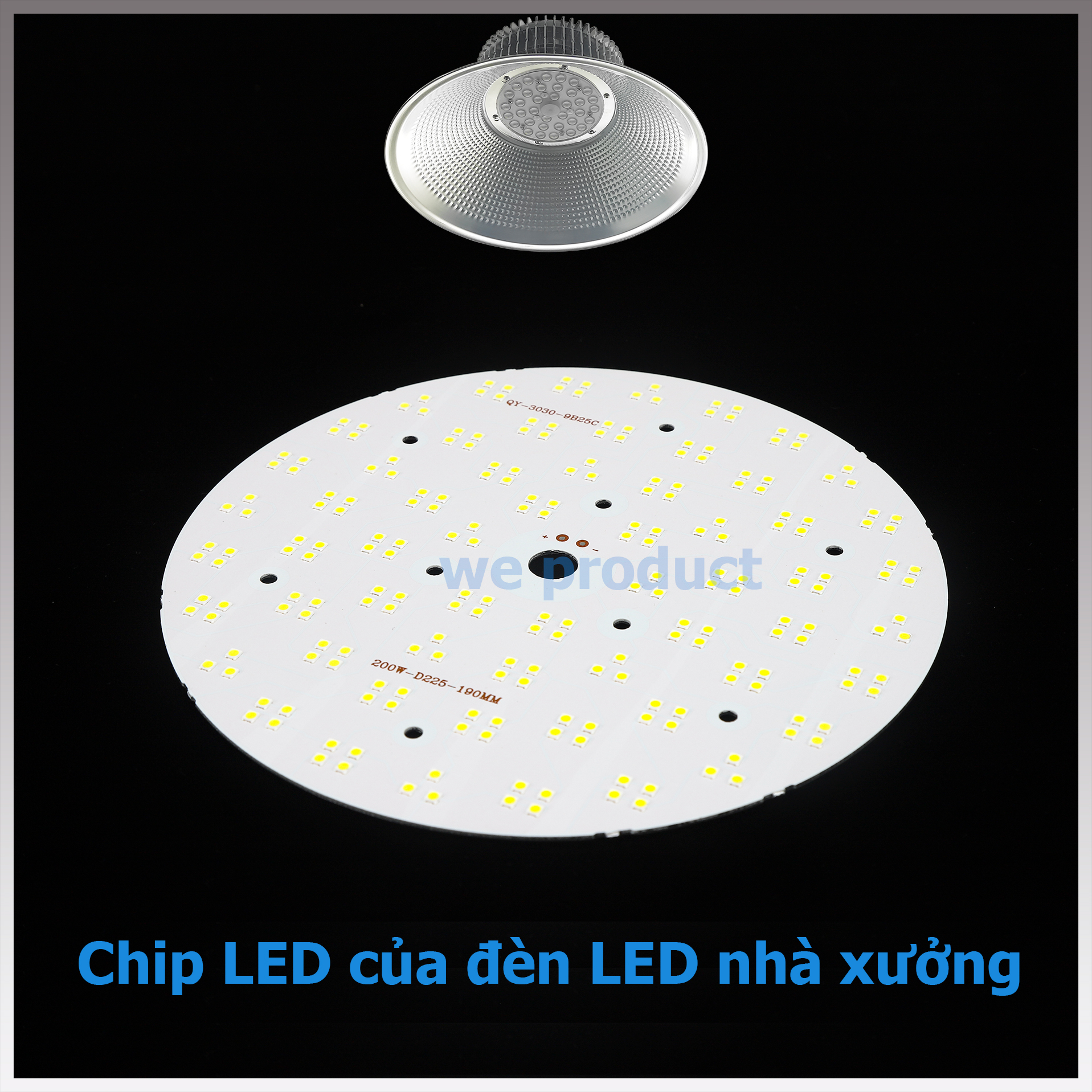 Chip đèn led nhà xưởng 100w 150w 200w ánh sáng trắng 6500k