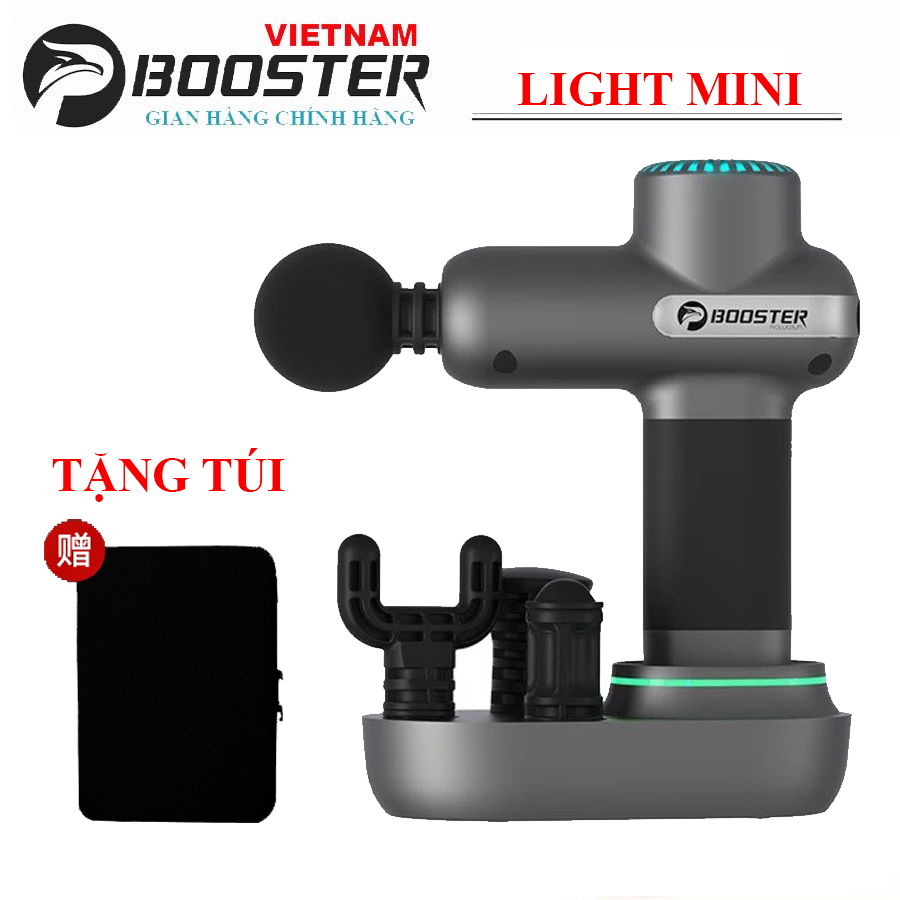 Súng massage gun Booster Lightsaber Mini 70W 4 đầu 5 chế độ mát xa , Máy mát xa cầm tay làm thon gọn cơ thể giảm đau nhức toàn thân hiệu quả - Hãng phân phối chính thức