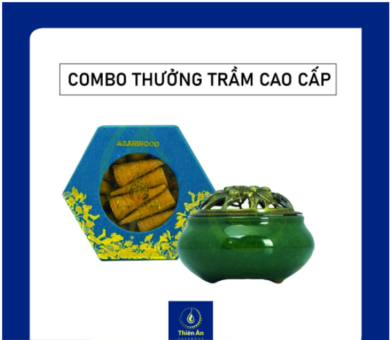 Combo lư xông trầm + hộp nụ tháp kỳ nam anh cao cấp