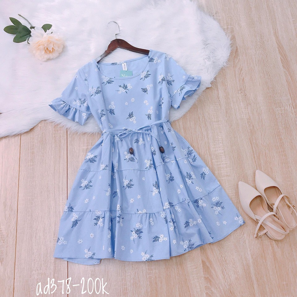 Váy đi dạo,váy đi biển_đầm đi biển_đầm hoa babydoll_siêu dễ thương cho bạn gái_ảnh thật shop chụp