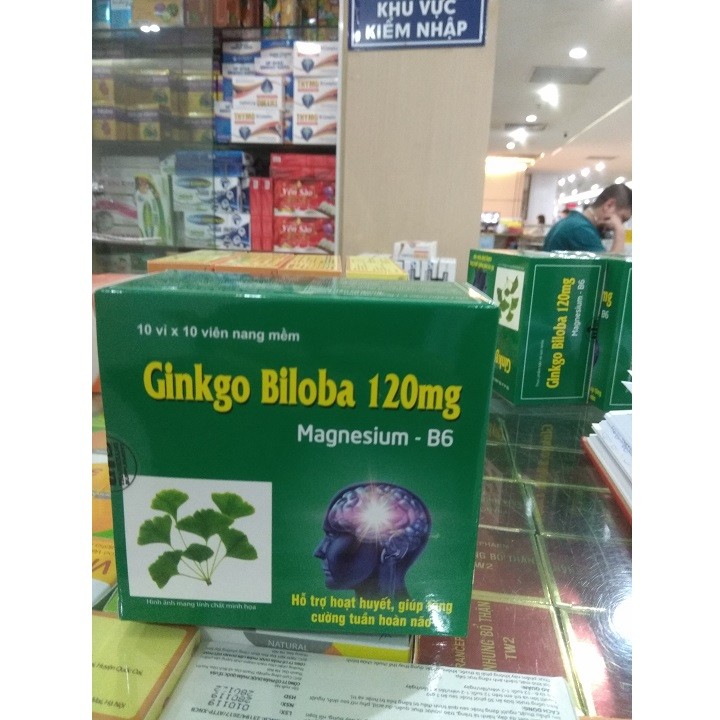 [HÀNG CHÍNH HÃNG] Viên uống bổ não Ginkgo biloba 120mg-giúp tăng cường lưu thông máu lên não , Dưỡng não , giảm hoa mắt chóng mặt , rối loạn tiền đình.