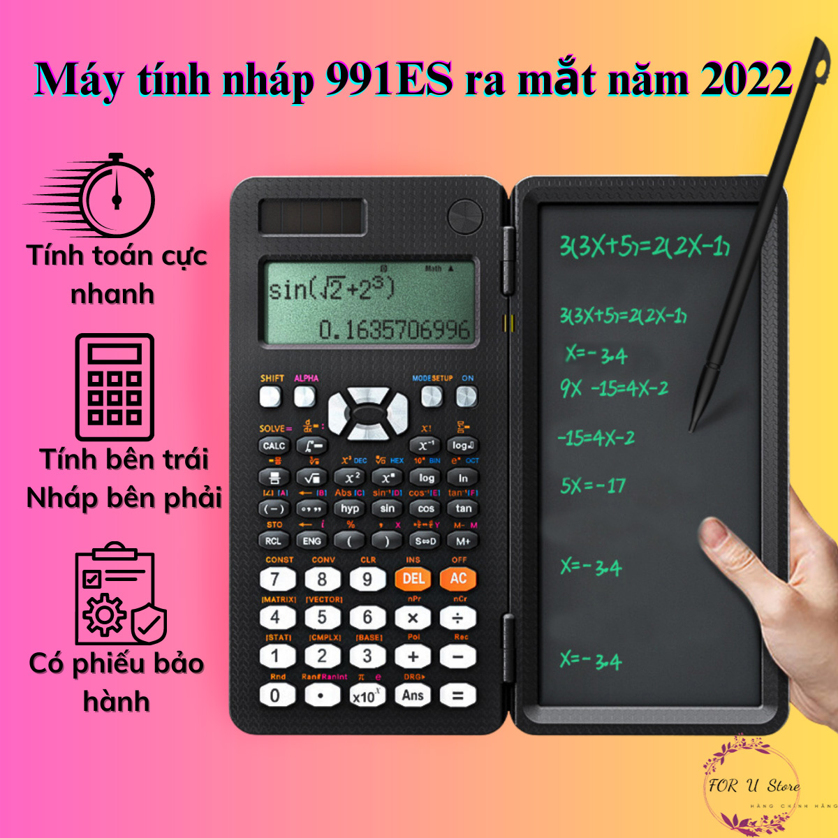 Máy tính nháp cho học sinh cấp 2 cấp 3 tiện lợi máy tính cầm tay vừa tính vừa nháp hiện đại bản mới máy tính cho học sinh trung học bảo hành 1 năm đổi mới