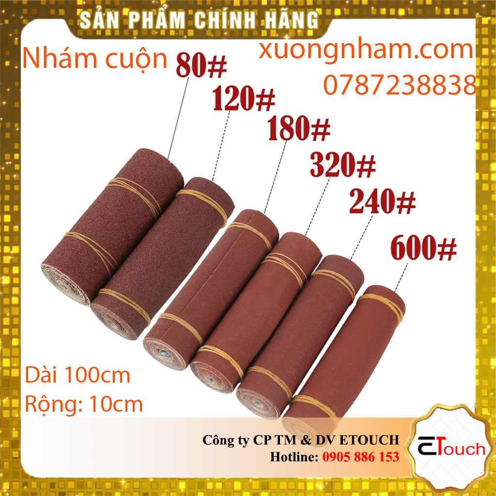 Giấy nhám, giấy nhám vải khổ dài 1m bản rộng 10cm, vải mềm JB5 Đài Loan dạng cuộn