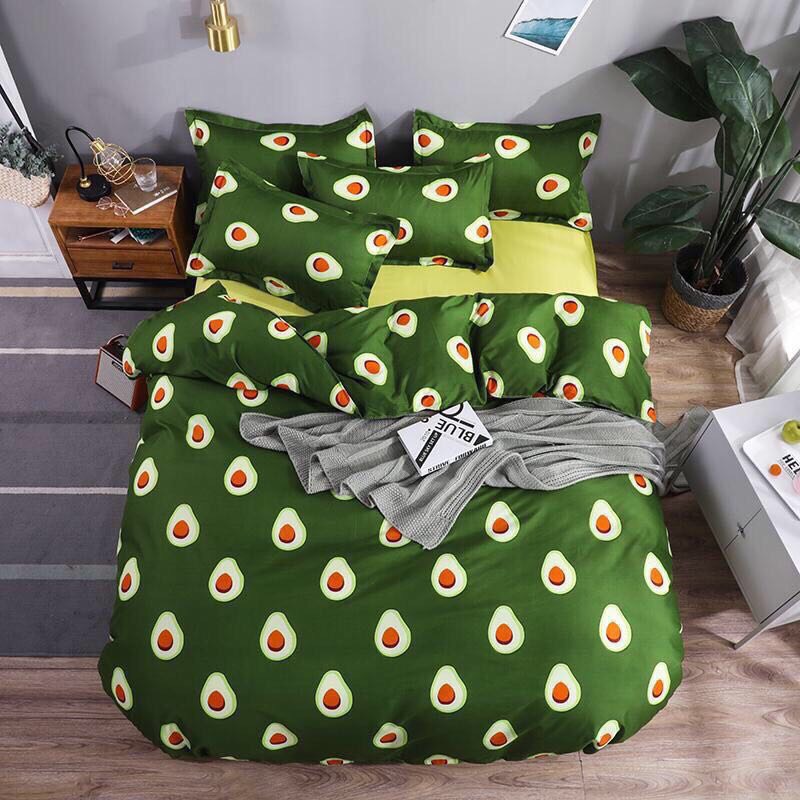Set vỏ chăn ga gối cotton trái bơ