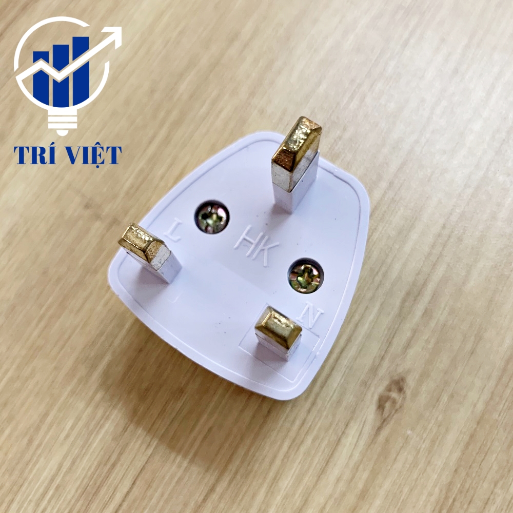 [HCM]Giắc cắm chuyển đổi 2 chấu ra 3 chấu chân thẳng cao cấp sử dụng đi du lịch nước ngoài