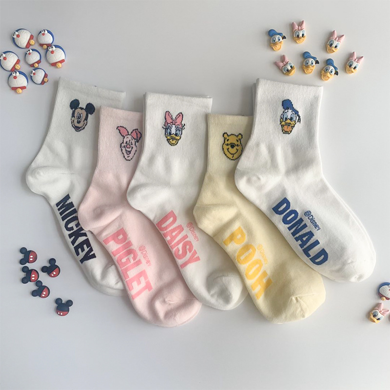 Tất vớ cotton cổ cao nam nữ Disney màu pastel - SONO96