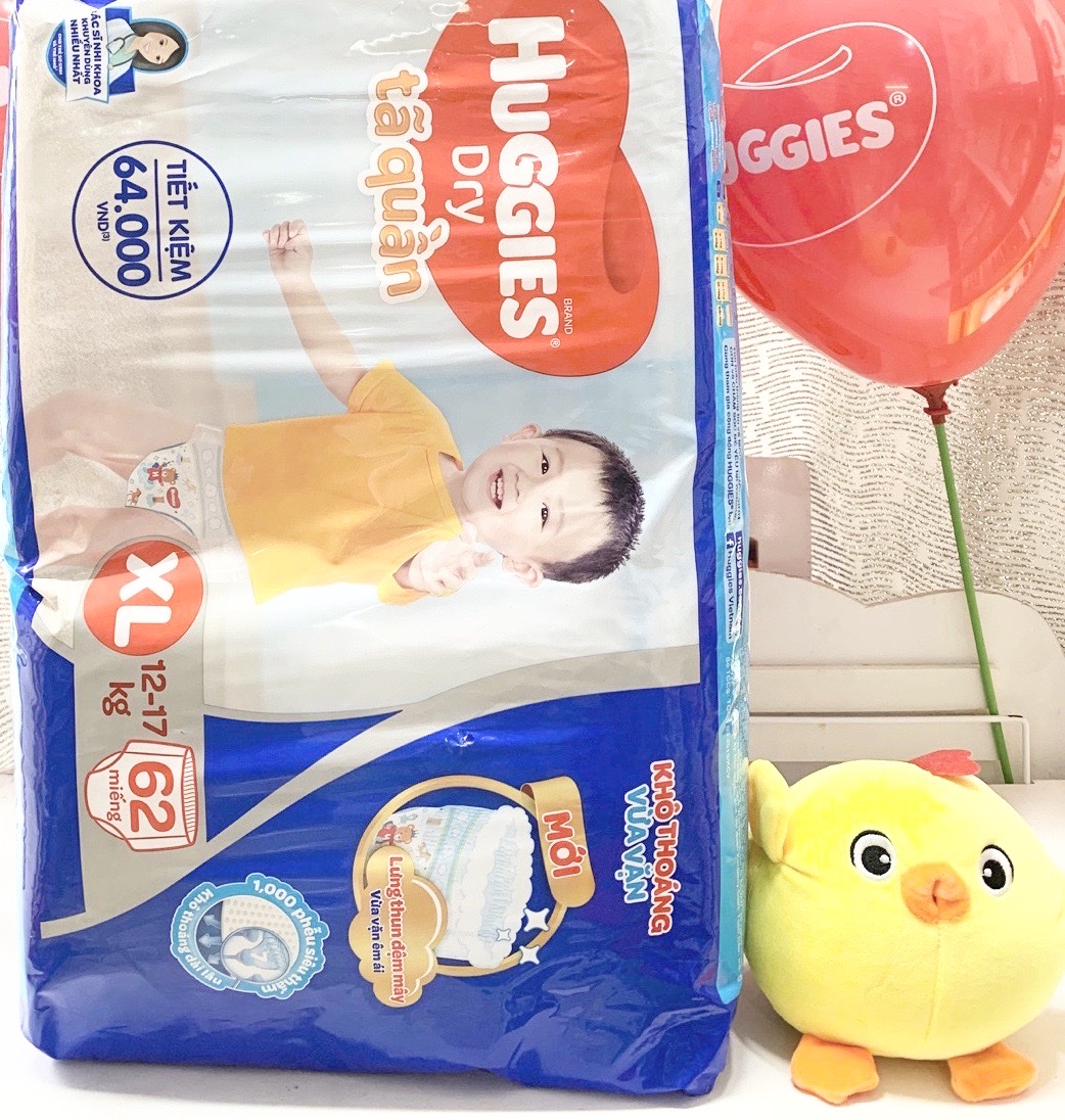 Tã quần Huggies XL62 mẫu mới chính hãng